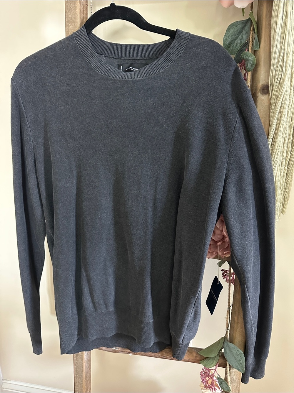 Lucky Brand Men's Crewneck Sweater in Charcoal